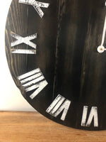 Load image into Gallery viewer, 24" Black and White Distressed Clock for Dave Mandelkorn
