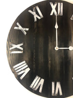Load image into Gallery viewer, 24" Black and White Distressed Clock for Dave Mandelkorn
