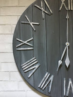 Load image into Gallery viewer, Distressed Gray &amp; White Wall Clock
