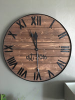 Load image into Gallery viewer, Oversized Rustic Wooden Wall Clock
