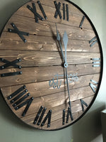 Load image into Gallery viewer, Oversized Rustic Wooden Wall Clock
