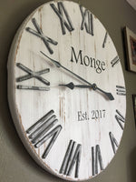 Load image into Gallery viewer, Rustic White Wall Clock
