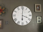 Load image into Gallery viewer, Rustic White Wall Clock
