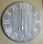Load image into Gallery viewer, Distressed Gray &amp; White Wall Clock
