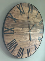 Load image into Gallery viewer, Oversized Rustic Wooden Wall Clock
