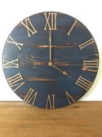 Load image into Gallery viewer, Dark Blue &amp; Copper Wall Clock
