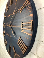 Load image into Gallery viewer, Dark Blue &amp; Copper Wall Clock
