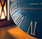 Load image into Gallery viewer, Rustic Dark Blue &amp; Copper Wall Clock
