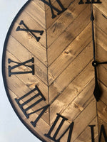 Load image into Gallery viewer, Farmhouse "Chevringbone" Clock
