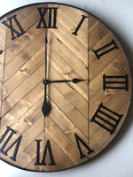 Load image into Gallery viewer, Farmhouse "Chevringbone" Clock
