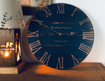 Load image into Gallery viewer, Rustic Dark Blue &amp; Copper Wall Clock
