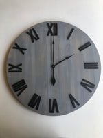 Load image into Gallery viewer, Gray &amp; Black Farmhouse Clock
