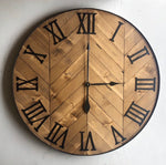 Load image into Gallery viewer, 24" Herringbone Clock w/silent mechanism
