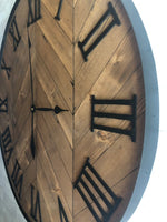 Load image into Gallery viewer, 24" Herringbone Clock w/silent mechanism
