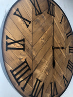 Load image into Gallery viewer, 24" Herringbone Clock w/silent mechanism
