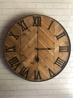 Load image into Gallery viewer, Farmhouse "Chevringbone" Clock
