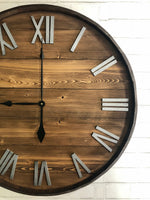 Load image into Gallery viewer, Wine Barrel Rustic Wooden Wall Clock
