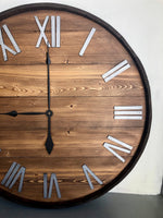 Load image into Gallery viewer, Wine Barrel Rustic Wooden Wall Clock
