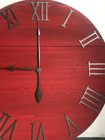 Load image into Gallery viewer, Rustic Red Farmhouse Wall Clock

